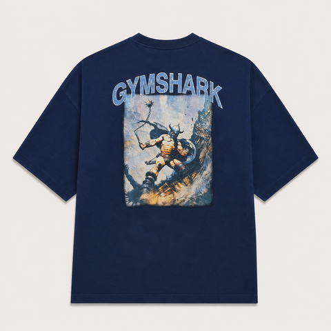 GymShark | Oversized Round Neck T-Shirt | Navy Blue